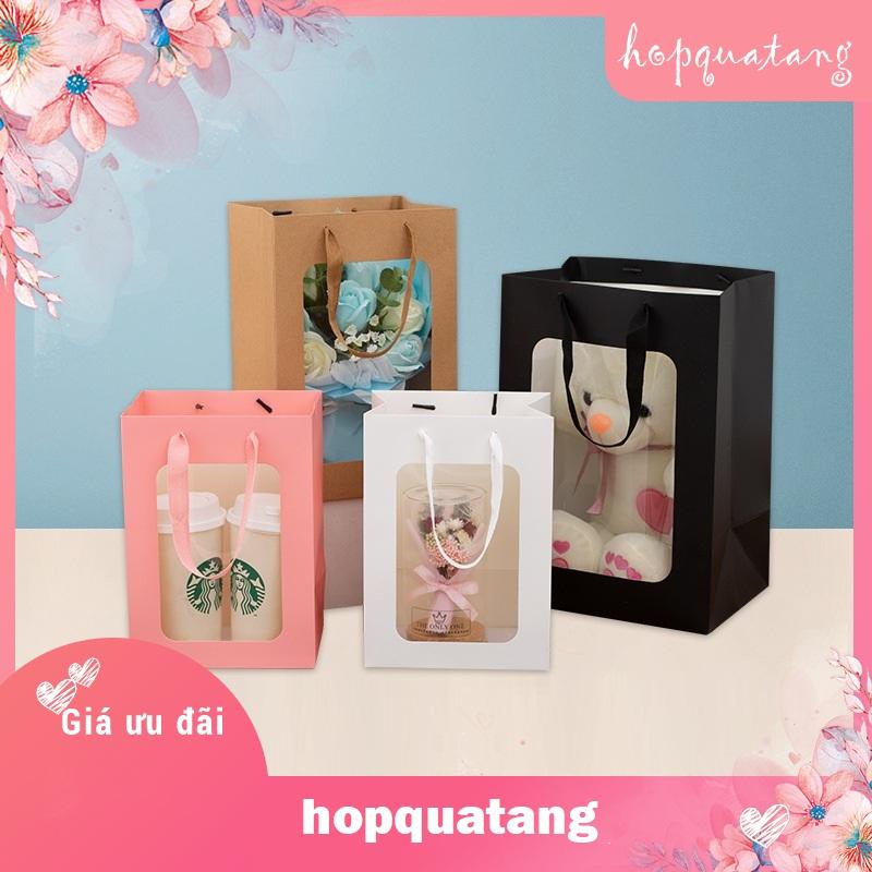 Túi Giấy Mặt Kính Đựng Hoa, Quà Tặng Túi Giấy Cứng Cao Cấp 3