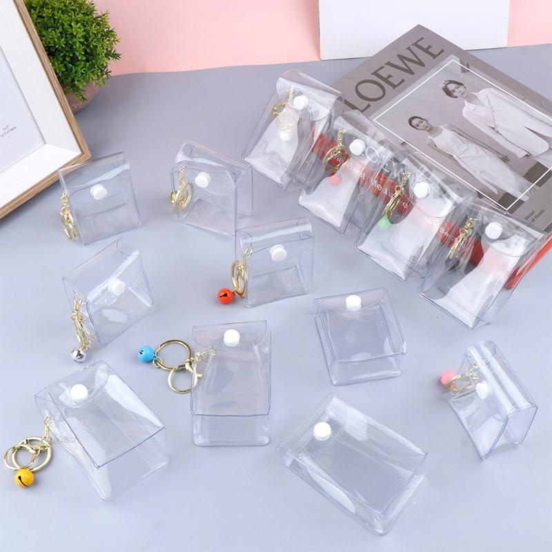 Product Introduction of Mini Anime Doll Display Bag Transparent Coin Purse Pendant Square Pouch Organizer Wallet Key Lipstick Earphone Storage Bag 23