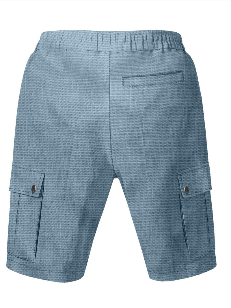 Product Introduction of Men's Solid Flap Pocket Cargo Shorts, Regular Fit Casual Fashion Comfy Shorts for Summer, Men's Bottoms for Daily Wear 9