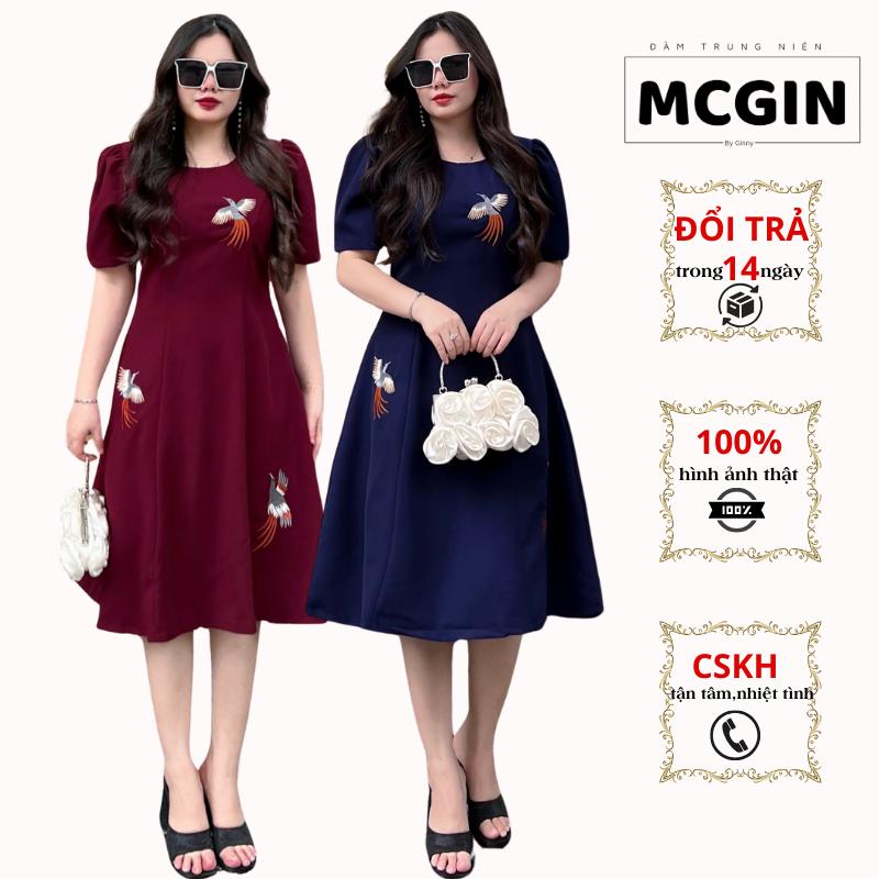 Product Introduction of [CG031] Đầm trung niên Bigsize MCGIN Ads, váy dự tiệc sang trọng cho mẹ | Đầm xòe thêu hải yến CG-031 Nữ Women vay  mactet 28