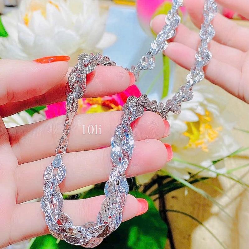 Dây chuyền xoắn tròn -xoắn lá me xinh lung linh