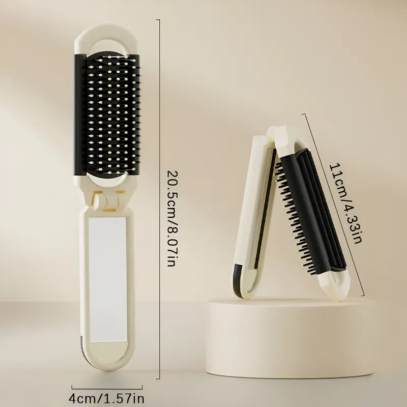 Lược Túi Khí Gấp Gọn, Thiết Kế Hoạt Hình Dễ Thương, Có Gương, Làm Bằng Silicon, Thích Hợp Cho Bé Gái Và Phụ Nữ, Cầm Tay, Lý Tưởng Cho Du Lịch, Máy Massage Đầu, Thư Giãn 6