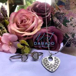 1 SET Kalung Sehat Quantum Pendant Love Bolong Permata + Gelang + Kalung + Box + Sertifikat Card Bisa COD