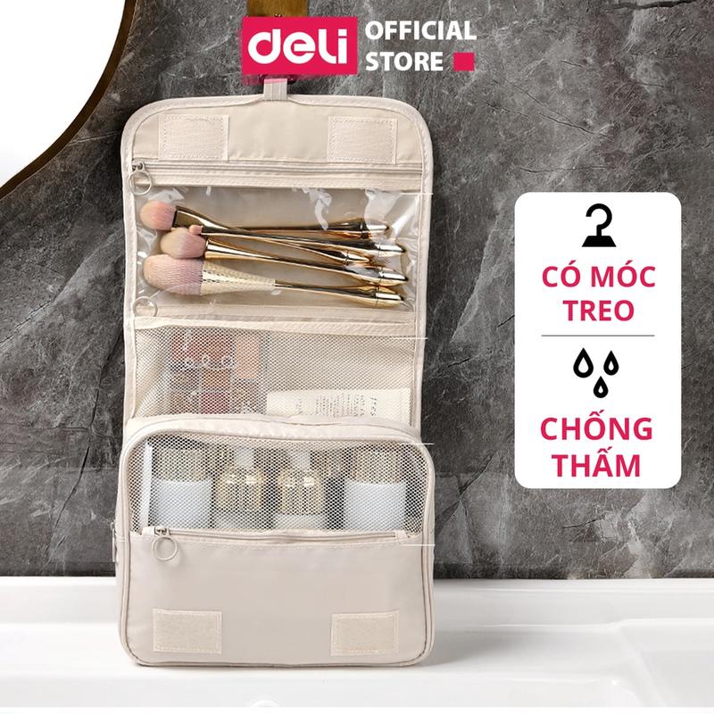 Túi đựng mỹ phẩm du lịch có móc treo Deli, túi đựng đồ cá nhân đồ trang điểm đa năng chống thấm nước Bag Nam