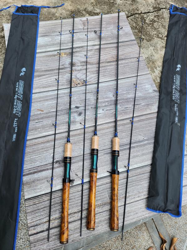 Cần lure - Cần Câu ul Bright Night Cán Gỗ Bắt Cá Câu Cá Fishing Đi Câu cần  ul