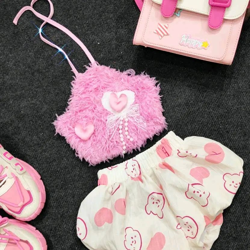 Sét đồ bé gái bí tym hồng cao cấp siêu đáng iu Sandal