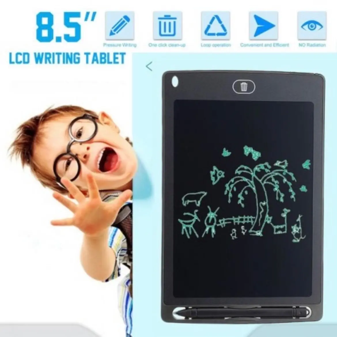 (COD) LCD Writing Tablet 8.5 Inch | Drawing Pad | Papan Tulis Anak Dan Dewasa Pendidikan Cowok Cewek Beraneka warna