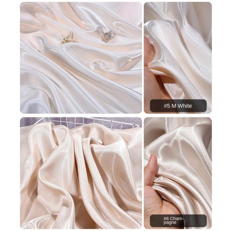 Product Introduction of Luxury Polyester Liquid Water Satin Fabric Thickened Natural Reflective Silk Satin Clothing Fabric Wedding Dress Decorative 31