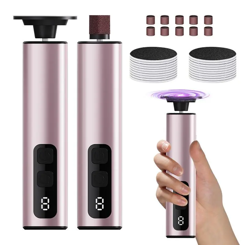 USB Rechargeable Electric Callus Remover, 2 in 1 Electric Foot File & Nail Drill Kit, Professional Cordless Electric Nail Drill Kit for Home & Salon Use