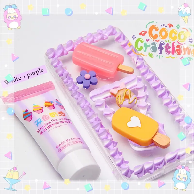 DIY DECO CLAY CREAM mixed color || deco glue cream || lem cream bahan decocase 2