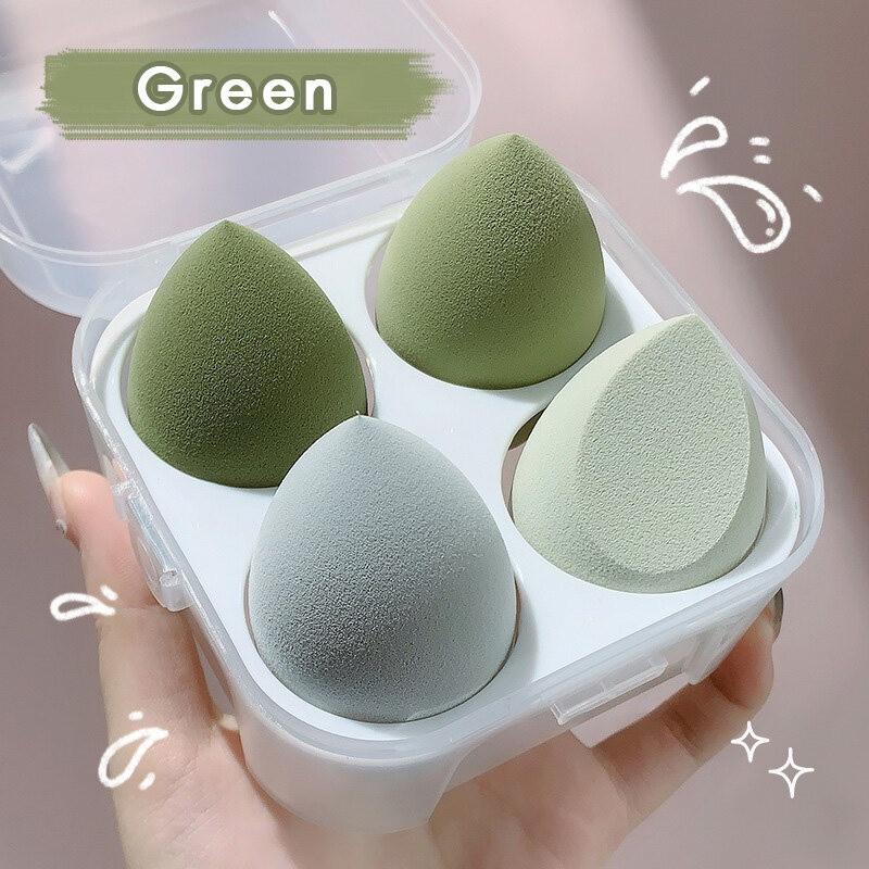 Set 4 Bông Mút Trang Điểm Hình Trứng Kèm Hộp Đựng ( Random màu) Nữ Cosmetic 1