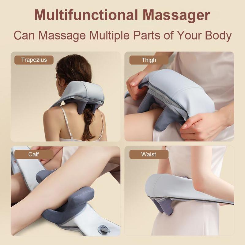 Neck & Shoulder Massager 3D Anthropomorphic Kneading Heating USB Rechargeable Electric Wireless Trapezius Muscle Cervical Massager For Neck, Back, Waist, Leg Massage, Stocking Fillers Gift 7