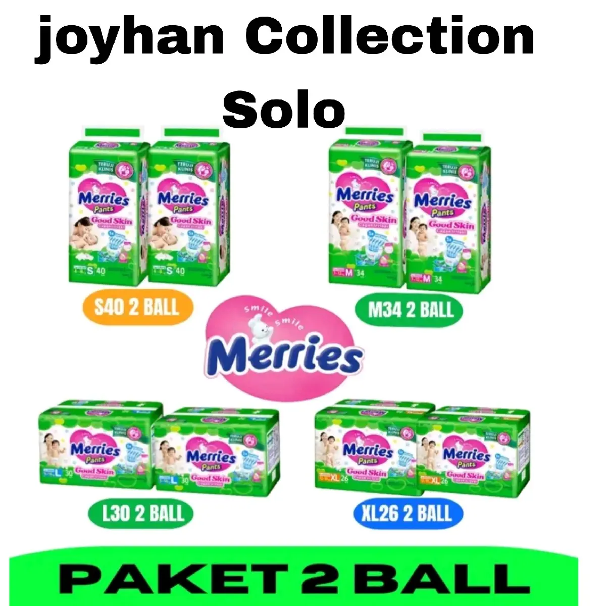 2 Ball merries pants good skin popok celana