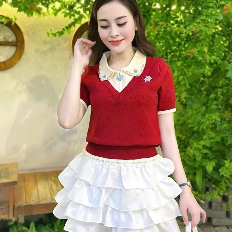 Áo len mongtori cổ kẻ khoá tim gồm 6 màu,phom vừa Top Nữ 3