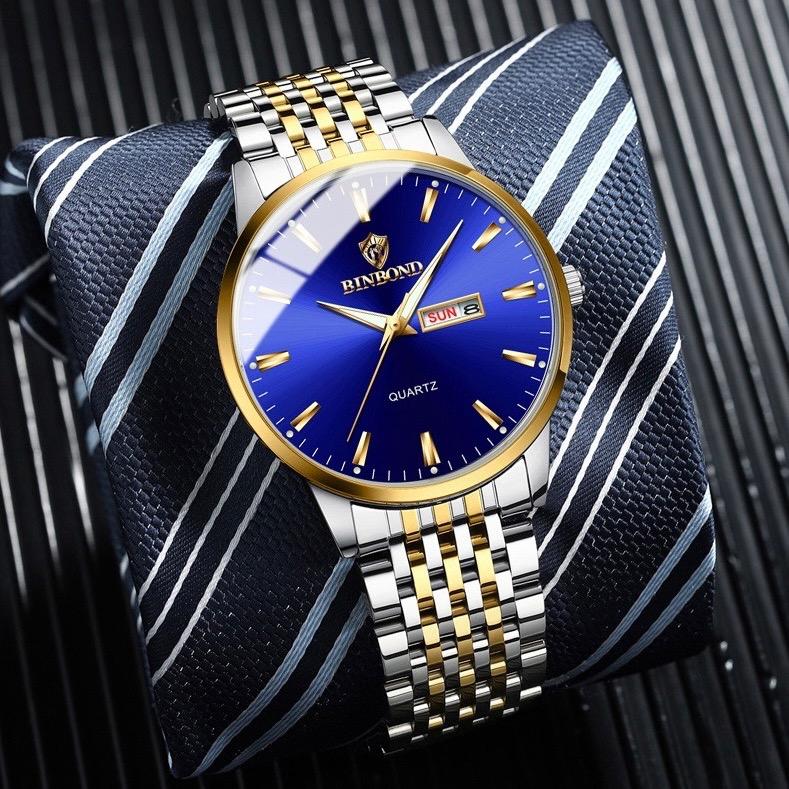 Đồng Hồ Nam Binbond I10 Dây Thép Đúc Khóa Đôi, Có Lịch Ngày Thứ, Chống Nước , TẶNG KHĂN MỊN LAU, HỘP ĐỒNG HỒ, PIN DỰ PHÒNG ĐỒNG HỒ ( SỐ LƯỢNG QUÀ TẶNG CÓ HẠN, KIỂM TRA GIỎ HÀNG TRƯỚC KHI THANH TOÁN )