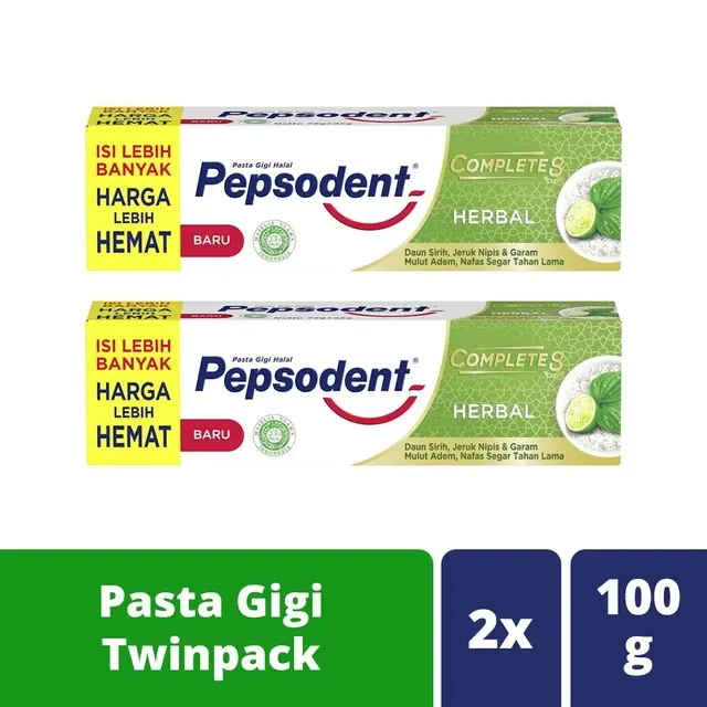 Pepsodent Pasta Gigi Action 123 Herbal 100g Twinpack
