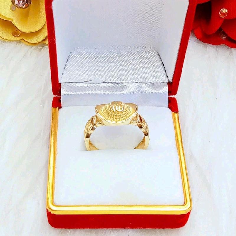 Nhẫn Đồng Đỏ Mẫu "Thỏi Vàng Kim Nguyên Bảo" Màu Vàng Miền Tây 750 Trang Sức Nữ Hoa