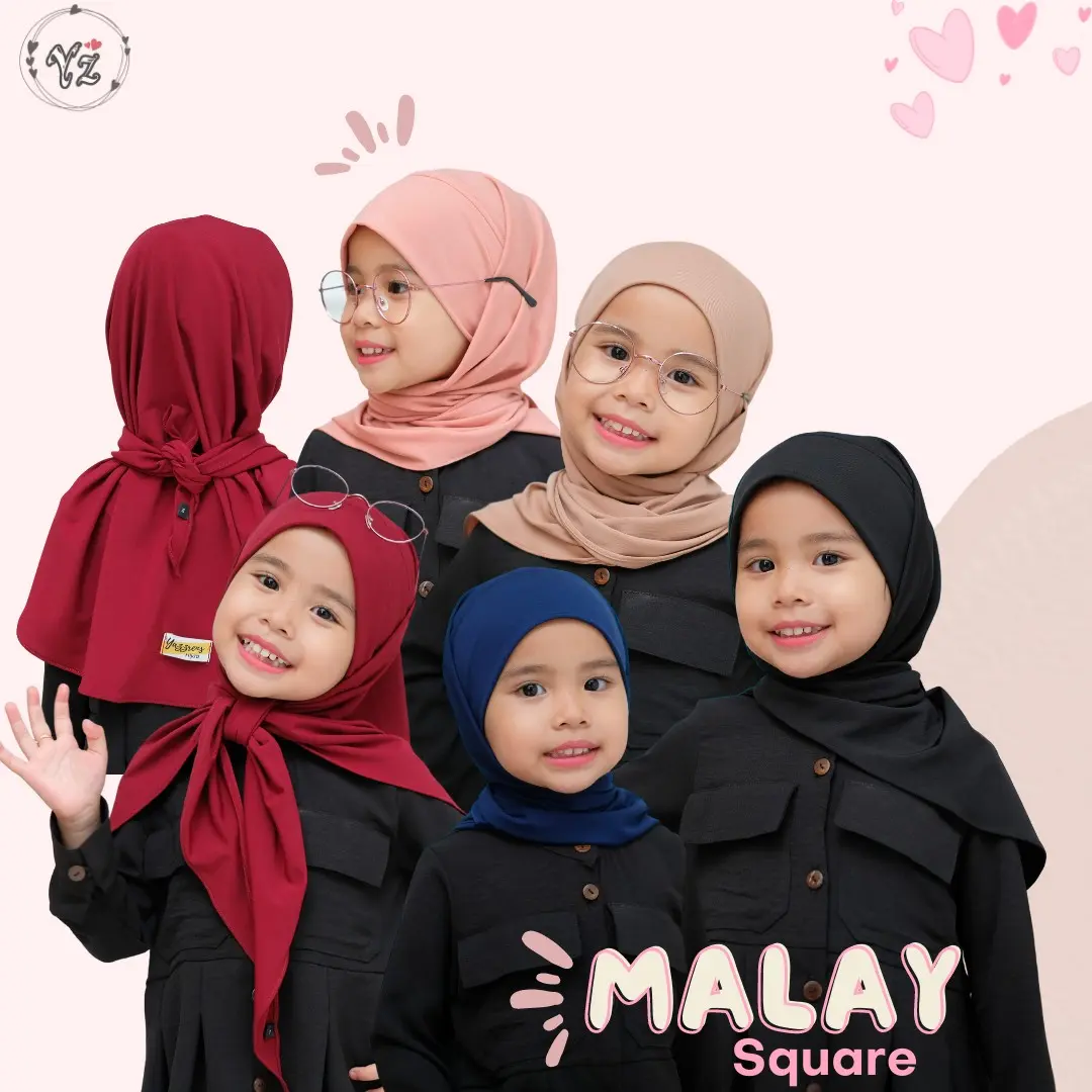 [ yazzrens hijab ] pastan  Malay square pashmina instan anak | Jilbab Muslim Polos Polos | kerudung anak Segitiga Simple Nyaman Khimar