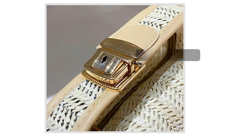 Product Introduction of Woven Beige Grass Crossbody Bag Boho-chic Handbag Crochet Straw Shoulder Bag Summer Beach Bags Women Makeup Travel Bag 18