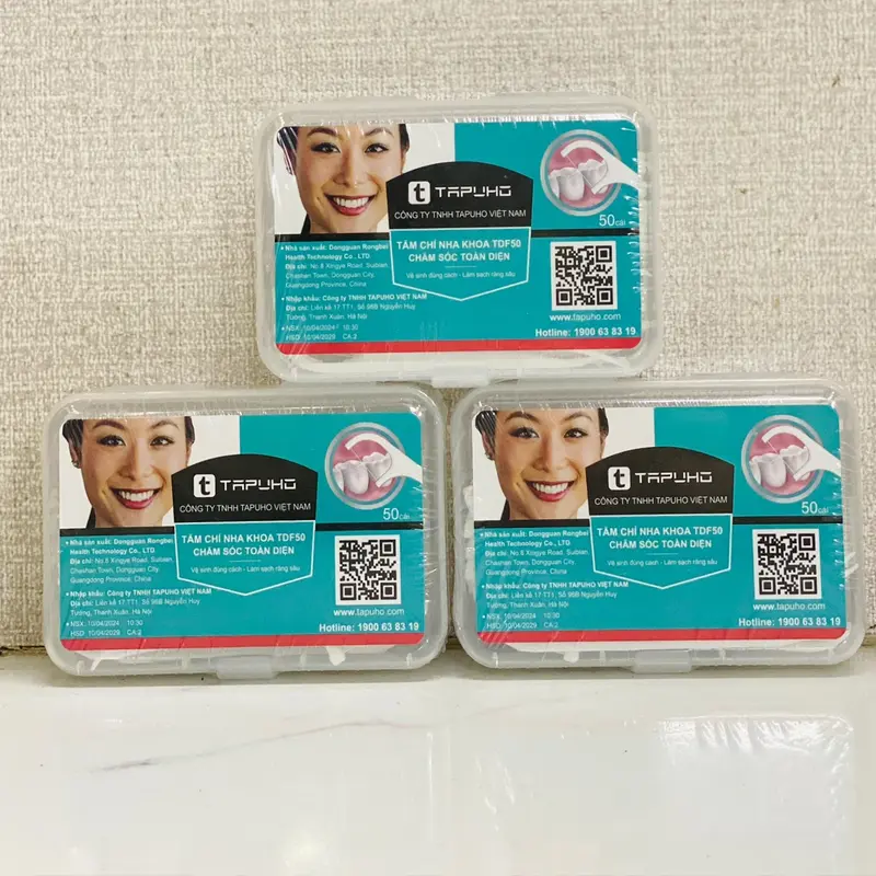 Combo 5 Hộp Tăm Chỉ Nha Khoa TAPUHO, Hộp 50 Cây Tăm Chỉ sợi mảnh vệ sinh kẽ răng chân nướu tăm  chinhakhoa 2