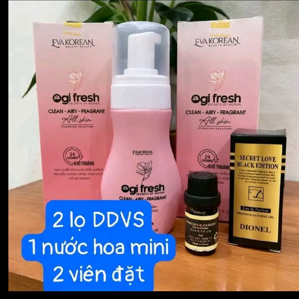 ( Combo 2 chai + 1 lọ nước hoa mini + 2v đặt ) Dung dịch vệ sinh Ogi fresh dạng bọt tuyết chiết xuất từ thiên nhiên - hỗ trợ làm sạch - 150ml