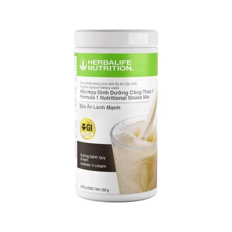 Sữa herbalife healthy meal F1 5 vị Dâu, quy kem, bạc hà, socola, vani- Lượng đường thấp bộ truyền trắng hàn quốc 5