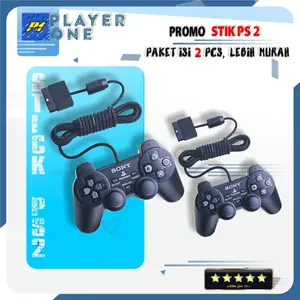 [ GETS 2Pcs ] Stick Playstation 2 SONY GETAR BLACK