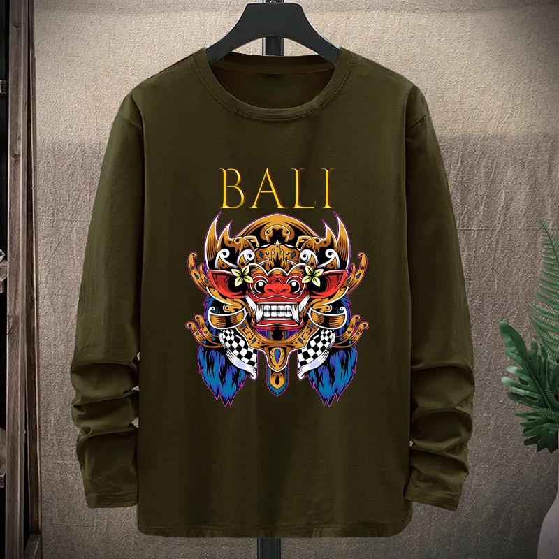 KAOS BALI PRIA/WANITA COTTON COMBED 24s LENGAN PANJANG/PRINTED BALI (BARONG KET) 2