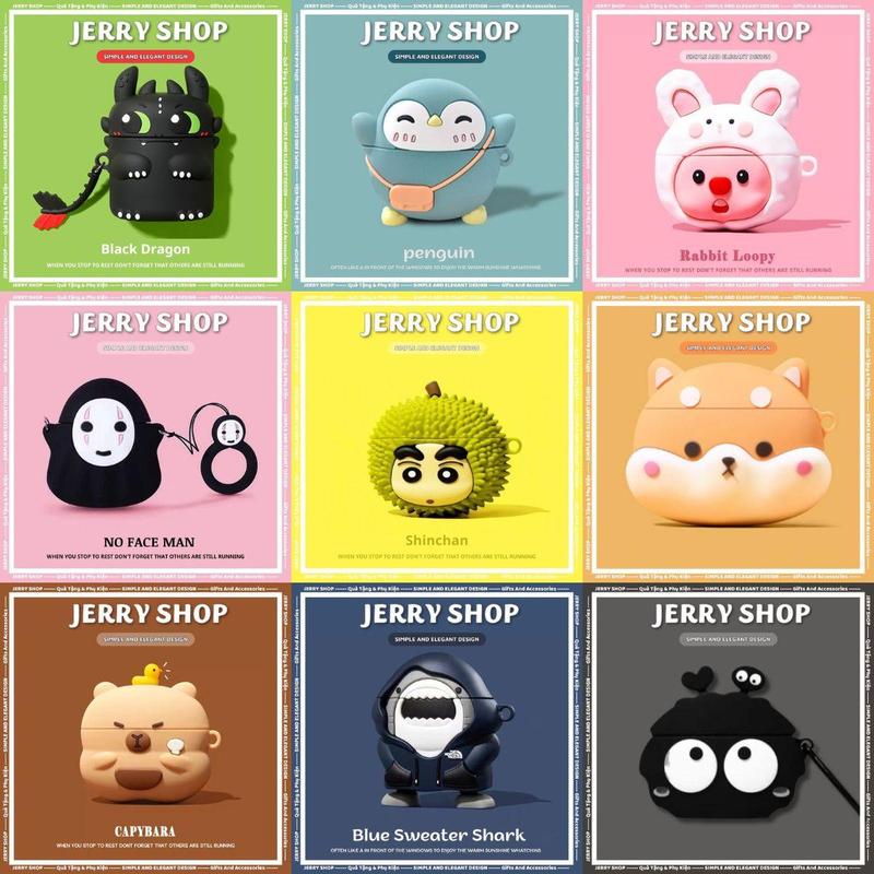 Vỏ đựng ốp CASE AIRPOD 4 bảo vệ tai nghe không dây bluetooth airpods 1 2 3 4 Pro Pro2 - Jerry Shop