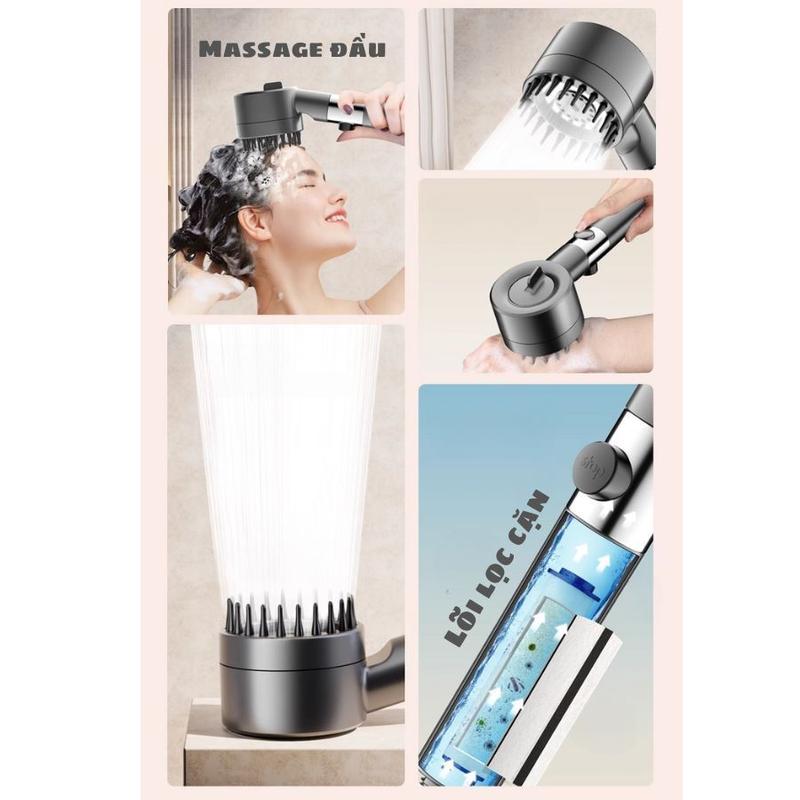 Vòi sen tăng áp ba chế độ áp suất cao, tích hợp bàn chải massage cơ thể JSC 3
