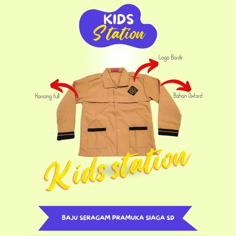 Baju Pramuka Siaga dan Penggalang Lengan Panjang SD Kelas 1 2 3 4 5 6 dan 7 8 9 10 11 12 Atasan SEragam Sekolah SD MI Bahan Katun Oxford 1