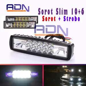 Lampu tembak sorot cwl cree 10 mata strobo slim bar 3x3 ADN