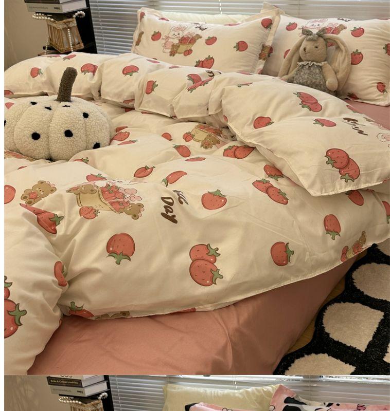 Product Introduction of Bộ Bốn Món Phong Cách Hoạt Hình Hàn Quốc, Chữ Cái Tiếng Anh Đầu Gấu, Vải Bông Giặt Tối Giản, Vỏ Chăn Giường Học Sinh, Bộ Ba Món, 2024 7