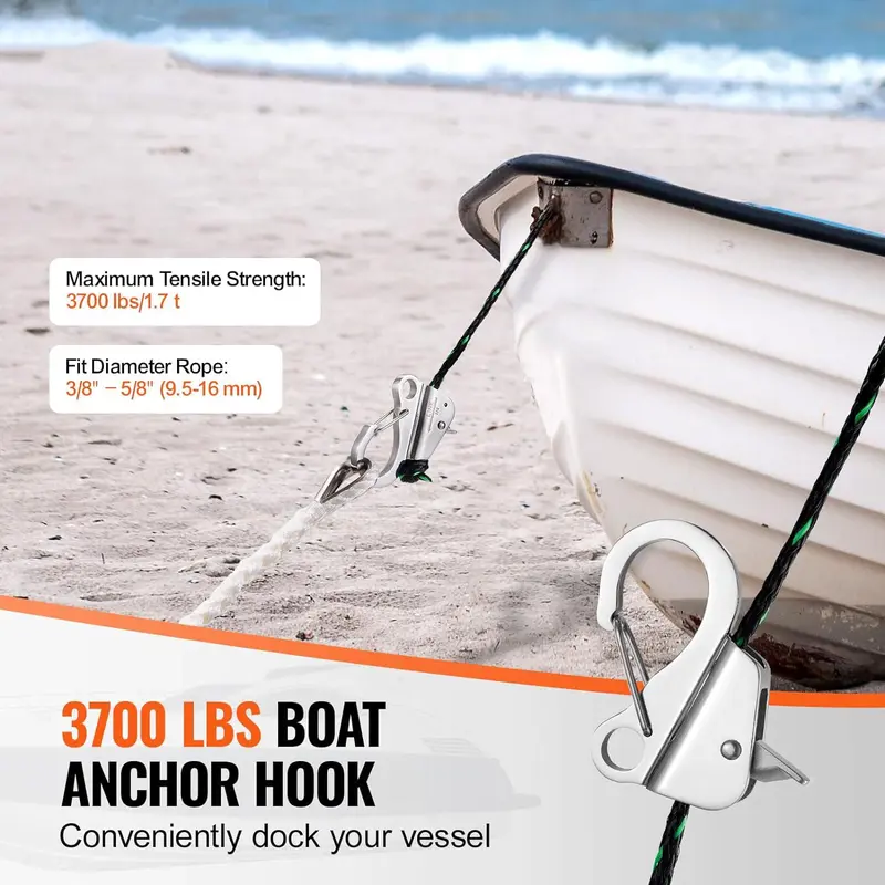 Stainless Steel Boat Hook, 8000lb Capacity Telescoping Stainless Steel Boat Hook, Compact Marine Accessory for Kayaks, Pontoons & Small Boats 8