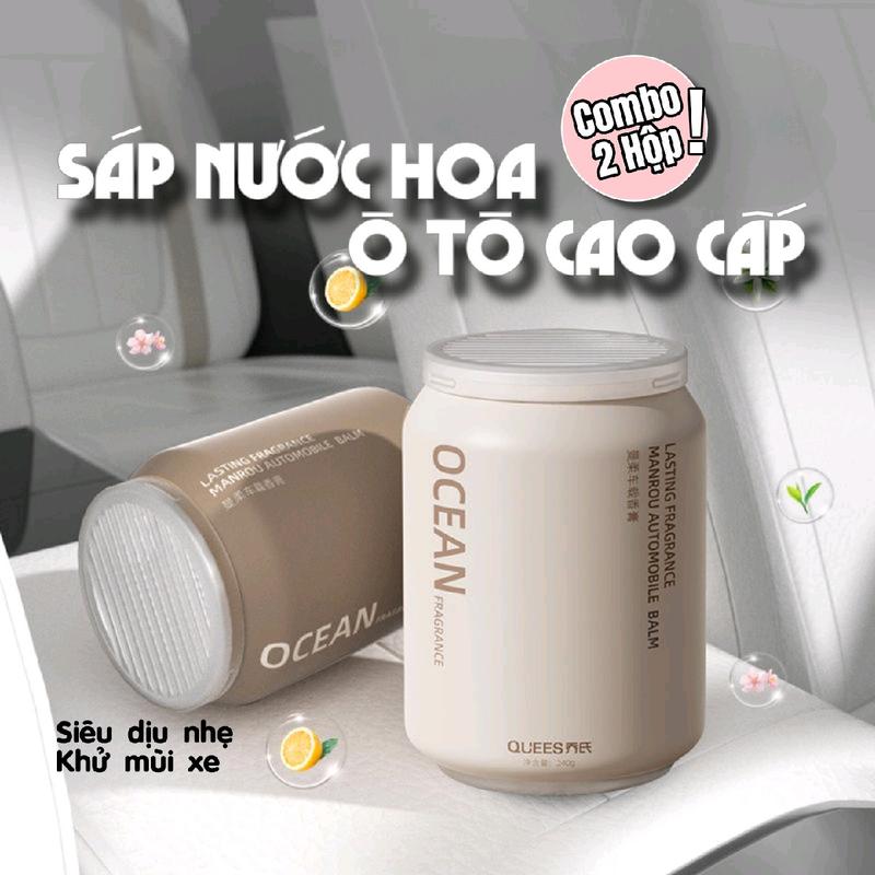 COMBO 2 HỘP Sáp nước hoa Ô Tô QUEES CUP cao cấp - Khử mùi nội thất xe hơi - Thơm dịu nhẹ - Chống say xe - Sáp thơm ô tô sáp thơm sap thom