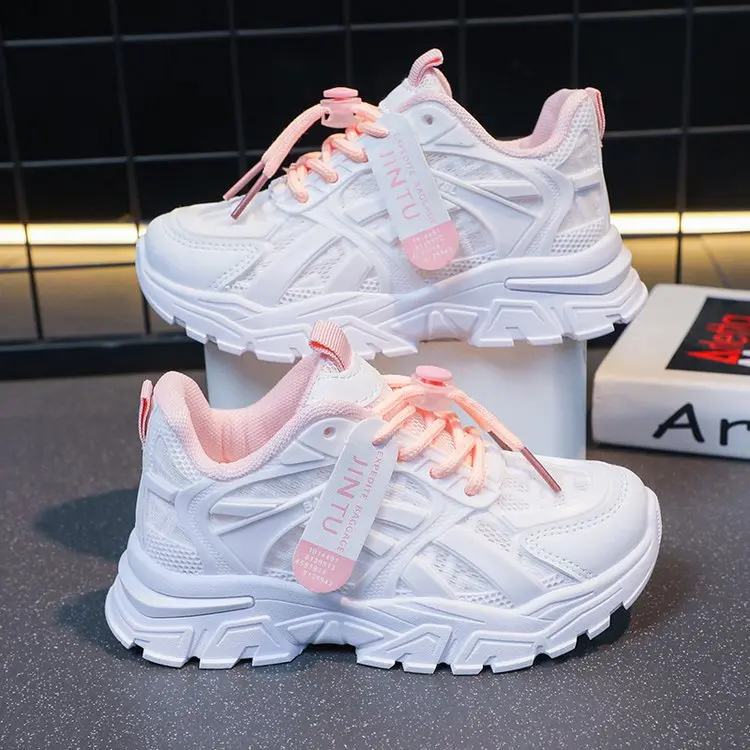 Boys 'And Girls' Sneakers New 2023 Spring and Summer Comfortable Breathable Running Shoes White Shoes Kids' Shoes for Student