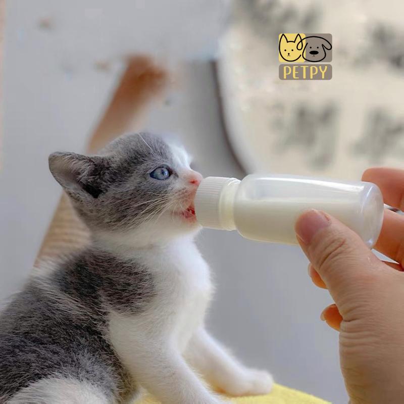 Set bình sữa cho chó mèo con kèm núm thay thế và dụng cụ vệ sinh