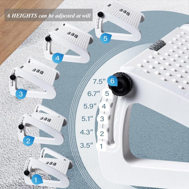 🚚SG Seller🚚Ergonomic Foot Stool 180° Swing Massage Roller Rest Stool Under Office Desk Anti-slip Antibacterial Massage Foot Stool Foot Stool Foot Stool Foot Massage Stool 4