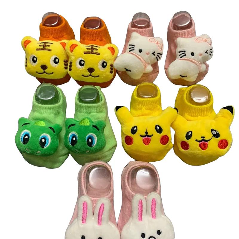 Tất thú giày thú lông nhung cao cấp siêu dễ thương cho bé dưới 10kg hình dạng họa hình tất & quần tất động vật đầu gấu-kaki terylene động vật in
