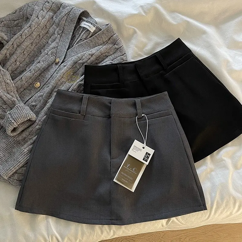 Fashion High Waist Skirt Women's Autumn Elegant All-match Hip A- line Skirt Mini Skirt