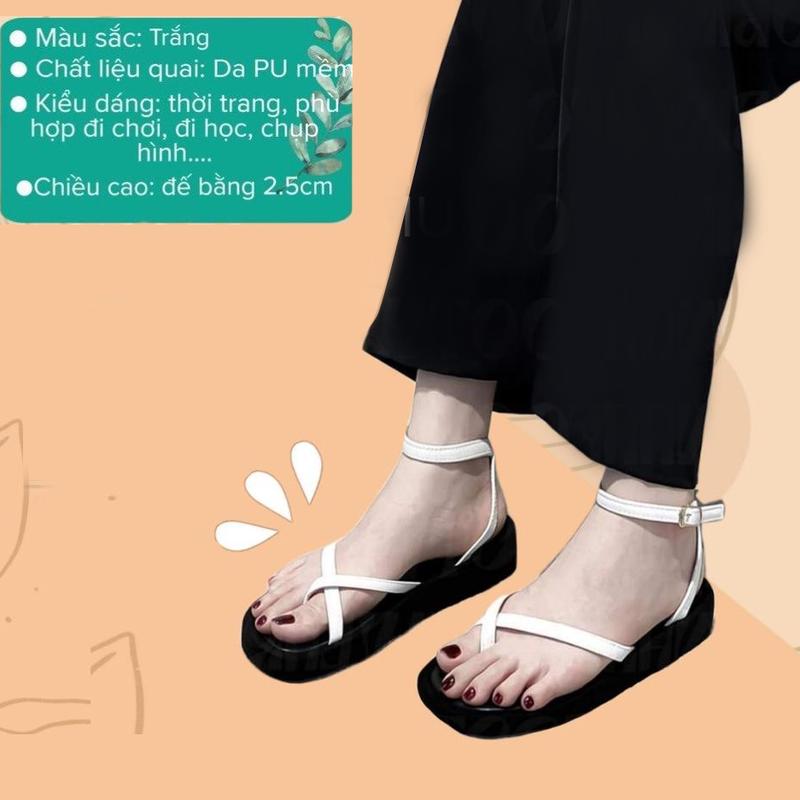 Sandal nữ xỏ ngón dây chéo đế bệt M37 Shoes DéP sandal  thoitrang nữ