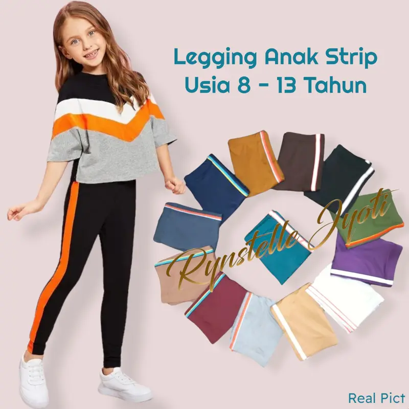 Legging Anak Stripe usia 8-13 tahun 0