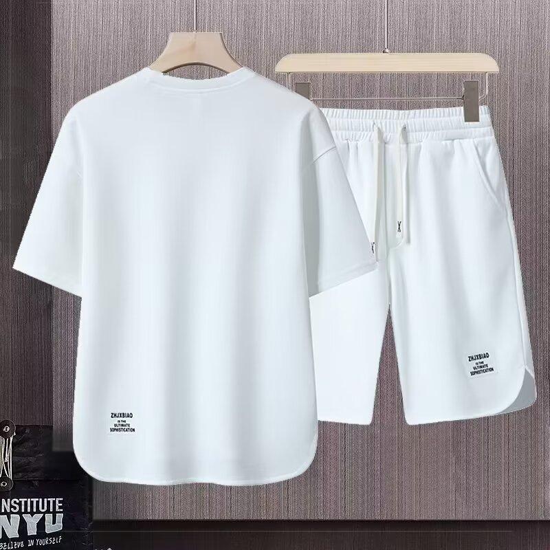Product Introduction of Sportswear Suit Men's Summer Short-Sleeved T-shirt Basketball Jersey Casual Shorts Two-Piece Korean Style Trendy 2025 15
