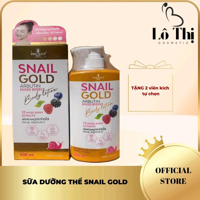 [CH] Sữa dưỡng thể SNAIL GOLD ARBUTIN MIXED BERRY - PRECIOUSKIN 500ml  Làm Đẹp Da Dưỡng Body kem