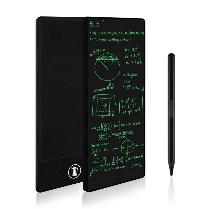 6.5 Inch LCD Writing Tablet, One-click Erase Portable Writing Tablet with 0.5mm Ultra-fine Pen, Anti-fingerprint Anti-blue Light Eye Protect Writing Tablet, Black Digital Writing Tablet, Tablet Drawing 1