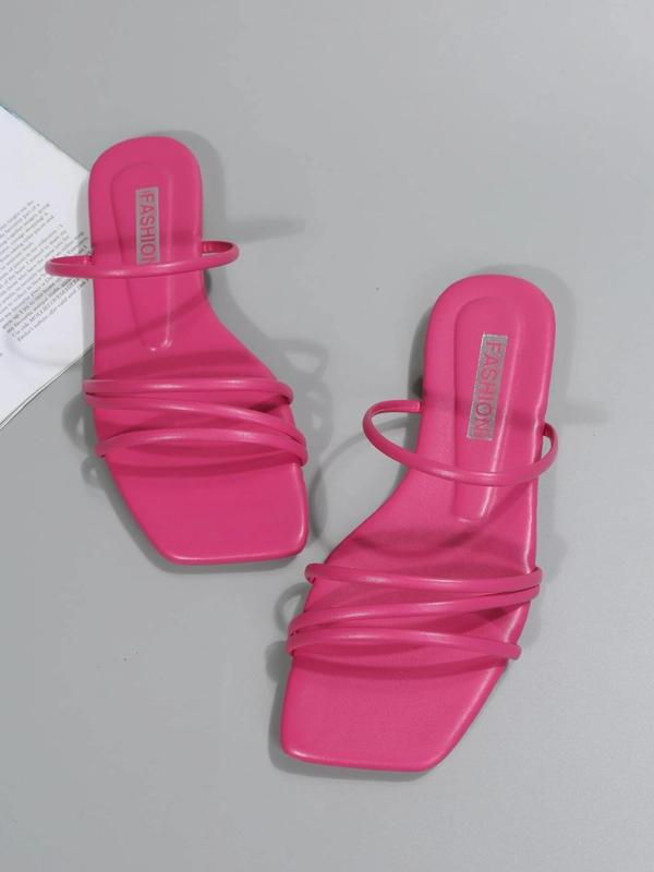 Women's Fashionable Transparent Strap Design Sandals, Casual Square Toe Sandals for Beach Vacation, Boho Style Sandals for Women & Girls, Summer 7