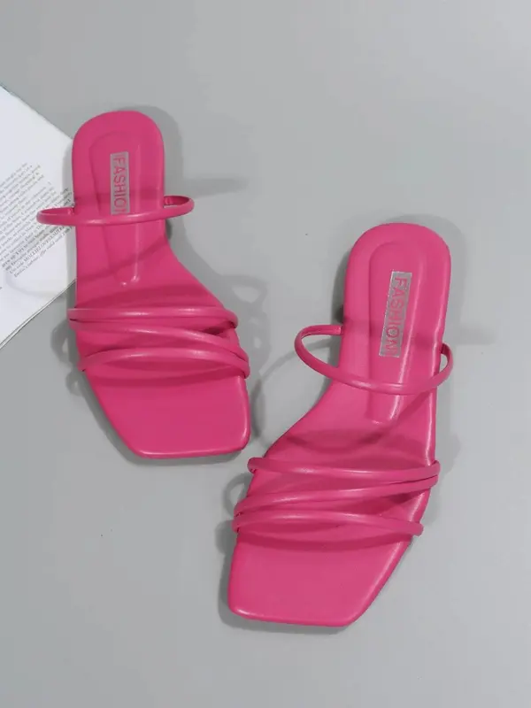 Women's Fashionable Transparent Strap Design Sandals, Casual Square Toe Sandals for Beach Vacation, Boho Style Sandals for Women & Girls, Summer 7