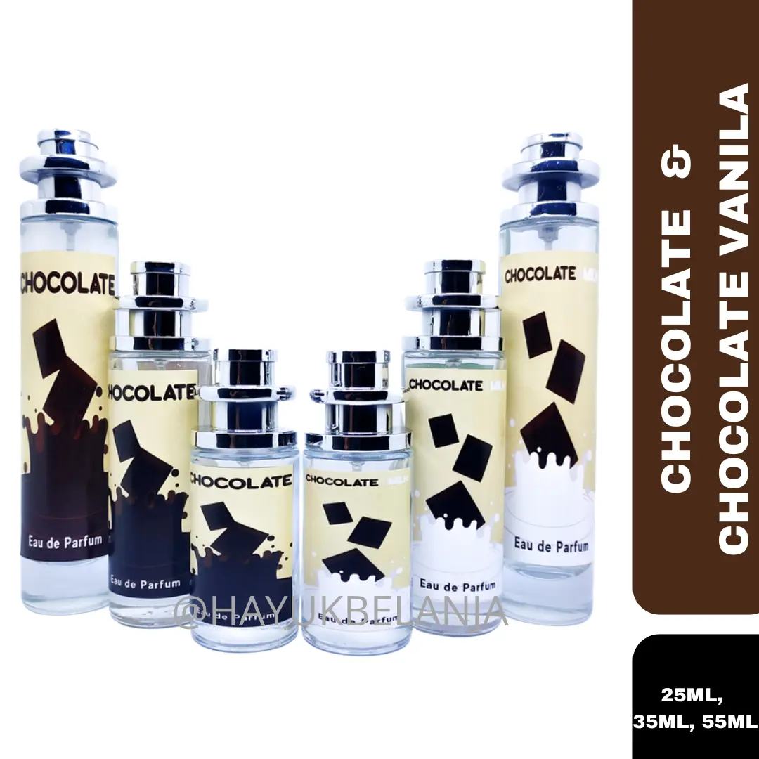 Parfum  Coklat Soft  & Cokelat Vanilla wangi tahan lama dan segar (Aman dikulit)