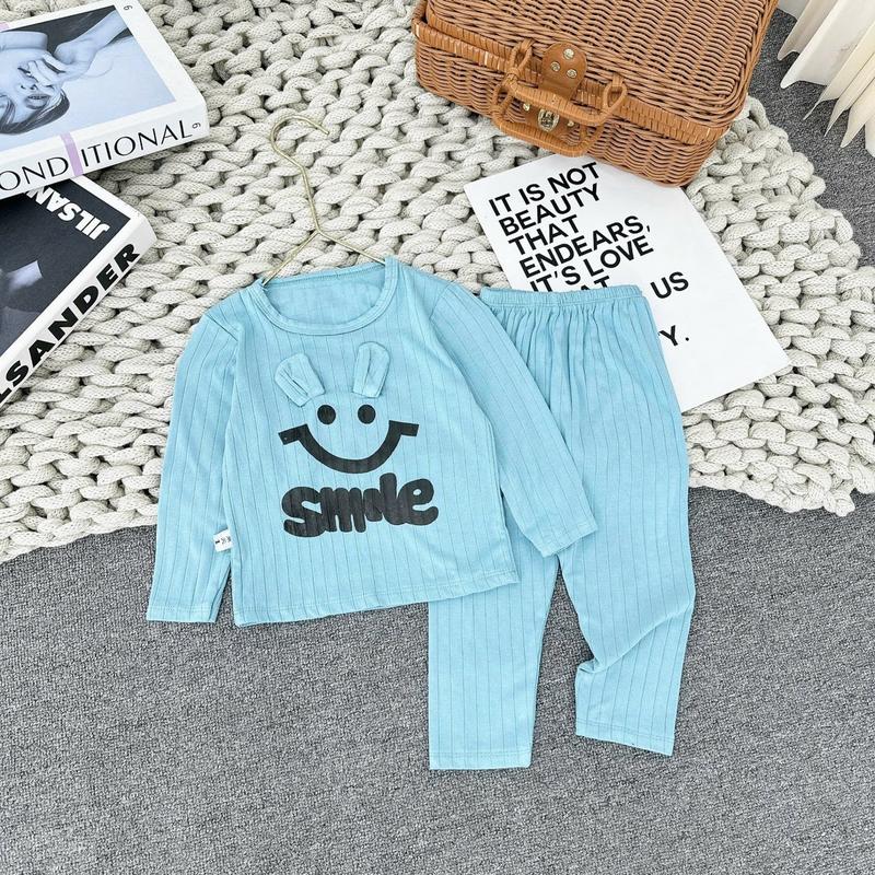 Bộ Thun Gân Dài Tay Co Dãn Siêu Mềm Cho Bé Size 7-17kg - Áo Thun bình thu sơ sinh trần đồ quần set nỉ 4