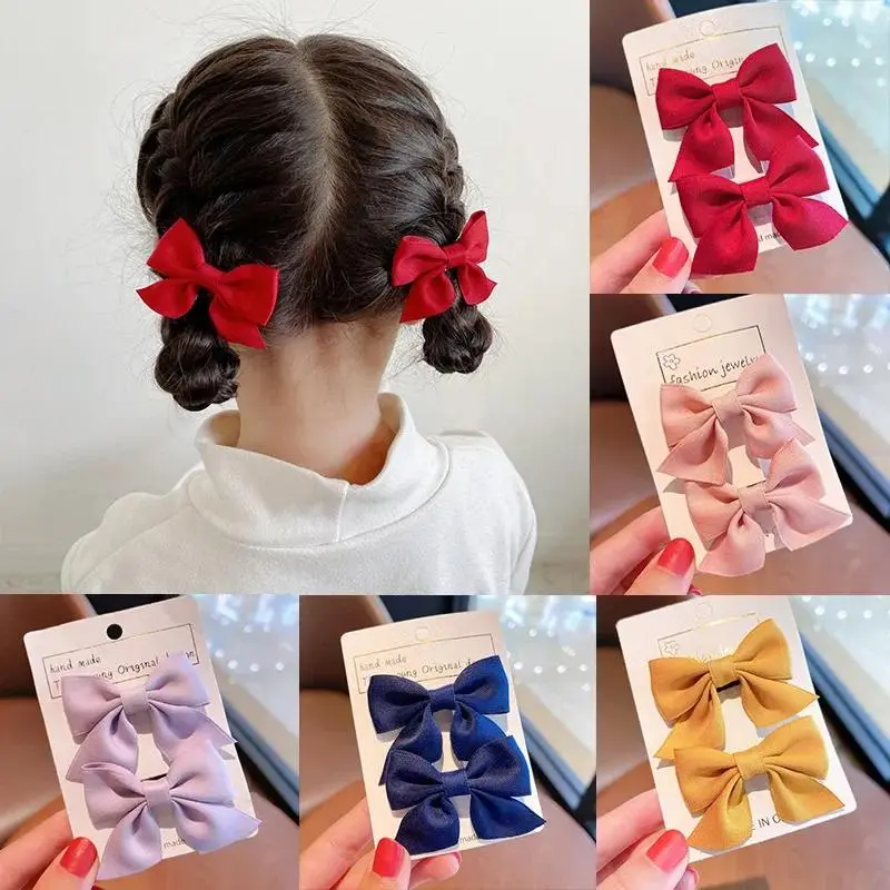 2024 New Cute Bow Headgear Sweet Little Girl Hair Accessories Summer Girls Net Red Clips Baby Hairpins Children Hair Clips Gifts
